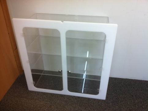 Lockable Wall Mounted Display Cabinet With Shelving 1