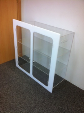 Lockable Wall Mounted Display Cabinet With Shelving 2
