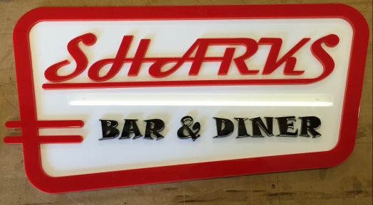 Bar sign for a clients 'Garden American Diner'