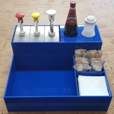 Bespoke Condiment holder for a Fish & Chip stall