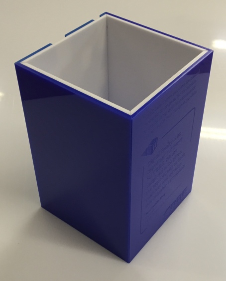 Blue & White patterned secure boxes - Engraved backs