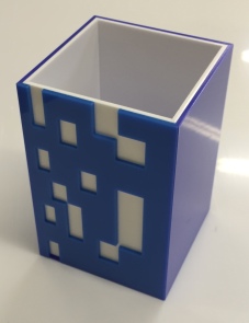 Blue & White patterned secure boxes for customers product 2